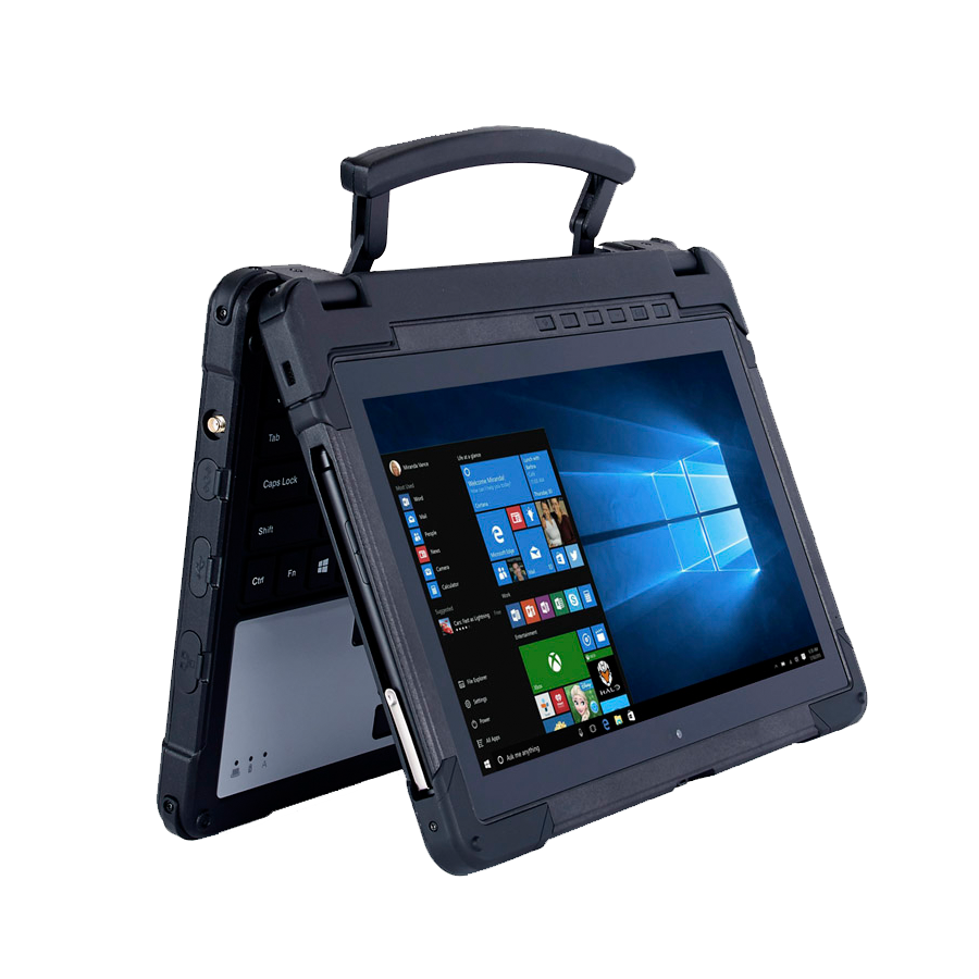 Tablette KX-11X - Tablet-PC 2-en1 tactile durci militarisée IP65 incassable, étanche, très grande autonomie - KX-11X - SANTIANNE