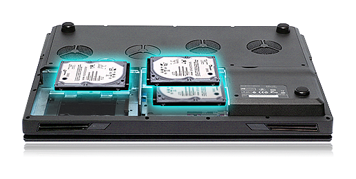 Keynux Widea X7 - Barebone Clevo X7200 avec 3 disques durs internes en RAID